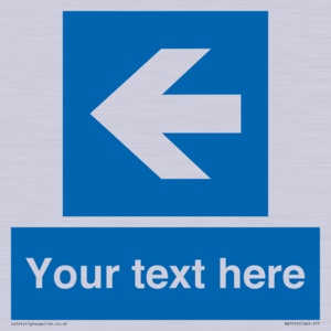 Custom Directional signage blue up left arrow 